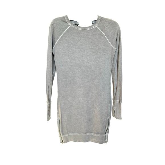 Athleta Eco Wash Side Zip Sweatershirt dress, XXS, Gray, Long Sleeve, Comfort - Picture 2 of 13